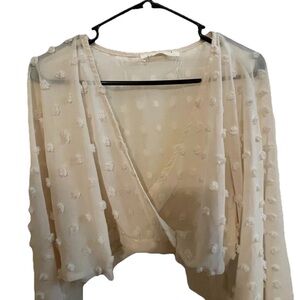 Audrey Cream Polka Dot Top